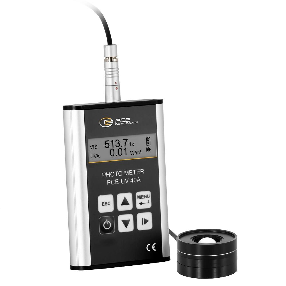 PCE Intruments PCE-UV 40A Simultaneous UV and light meter, independent of lamp type and with measurement value memory