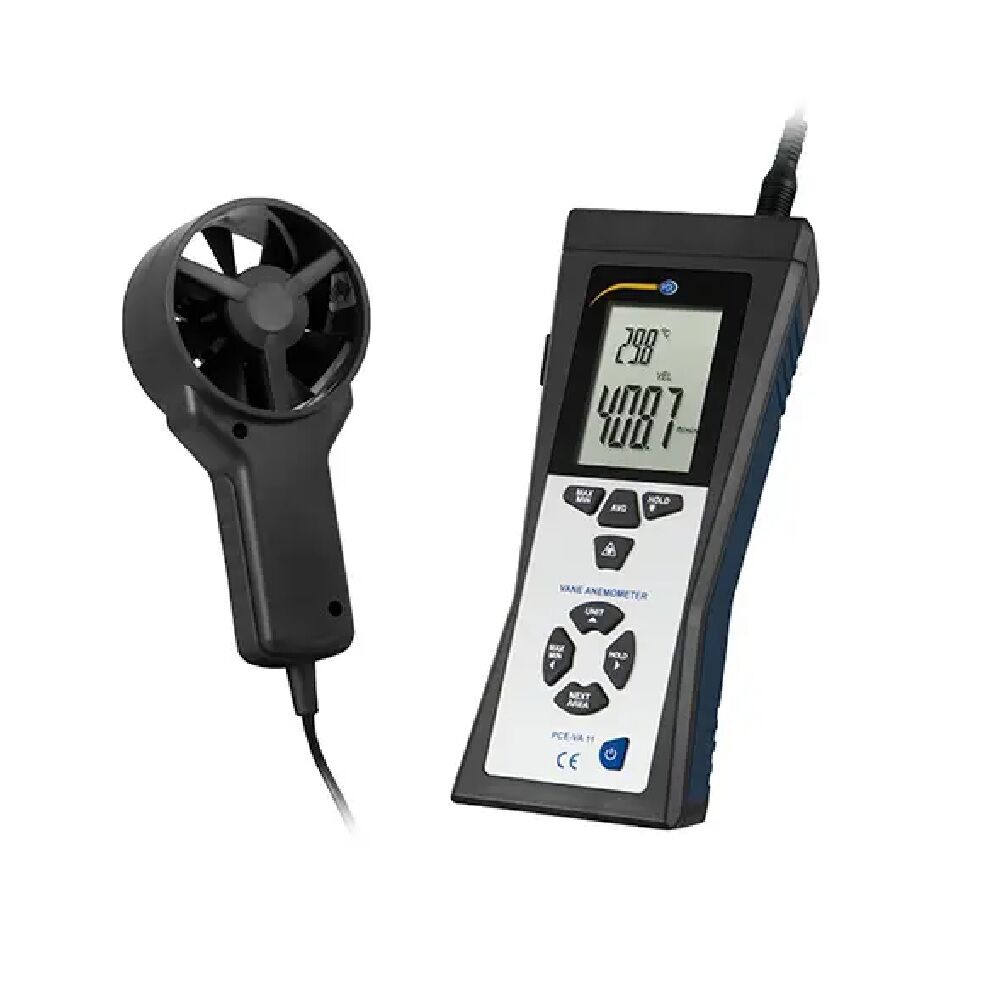 PCE Intruments PCE-VA 11 Misuratore di portata - Anemometro per misurare la velocità del vento, della temperatura dell'aria e delle superfici
