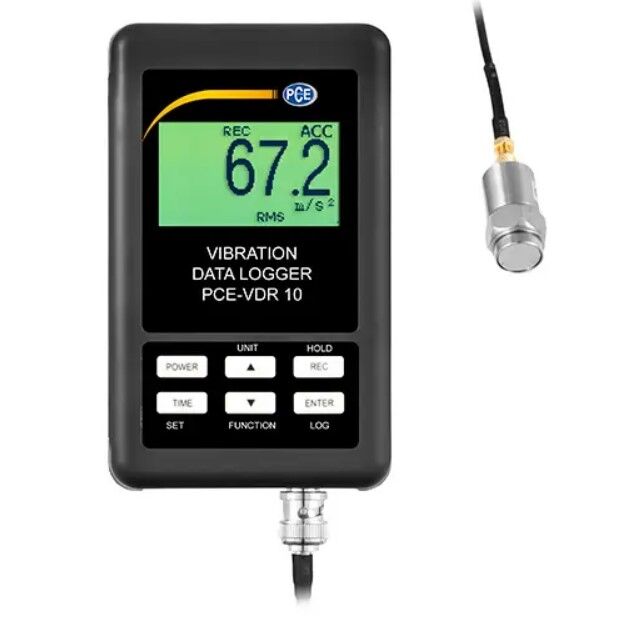 PCE Instruments PCE-VDR 10 Datenlogger für vibrationen, einachsige messung, datenspeicherung auf SD-karte, USB- und RS-232-schnittstellen, 4-20 mA ausgang