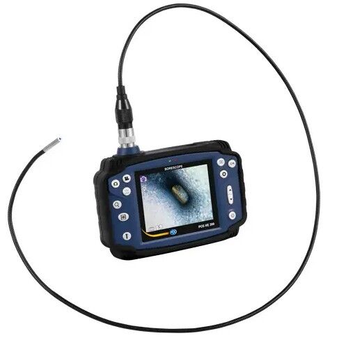 PCE Instruments PCE-VE 200-S3 Boroscopio per diagnosi non distruttiva con sonda 3m, display LCD 3,5", regolazione luminosità e batteria 2600 mAh per ispezioni precise e rapide