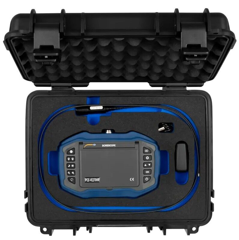 PCE Instruments PCE-VE 270SV Endoscopio a batteria con sonda da 3mm per ispezione di motori e parti di macchine, memoria SD, uscita HDMI e sonda impermeabile
