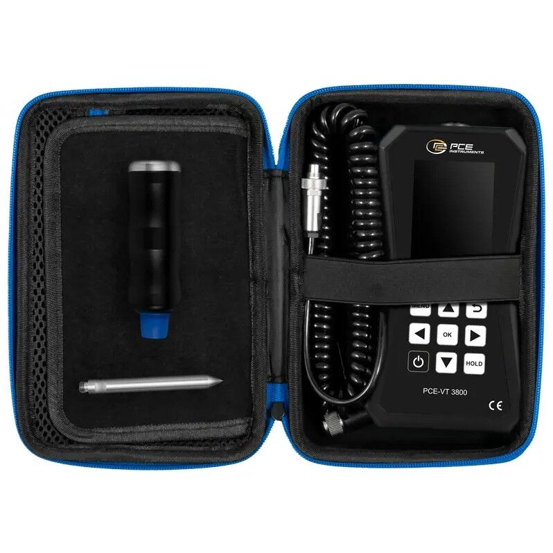 PCE Instruments PCE-VT 3800S-ICA Vibrometro con datalogger e sensore esterno, per misurare accelerazioni fino a 399.9 m/s²
