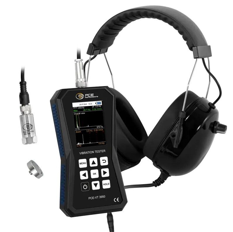 PCE Instruments PCE-VT 3950 Accelerometer for rapid inspection of parts, machines and plants that vibrate, measurement range up to 399.9 m/s²