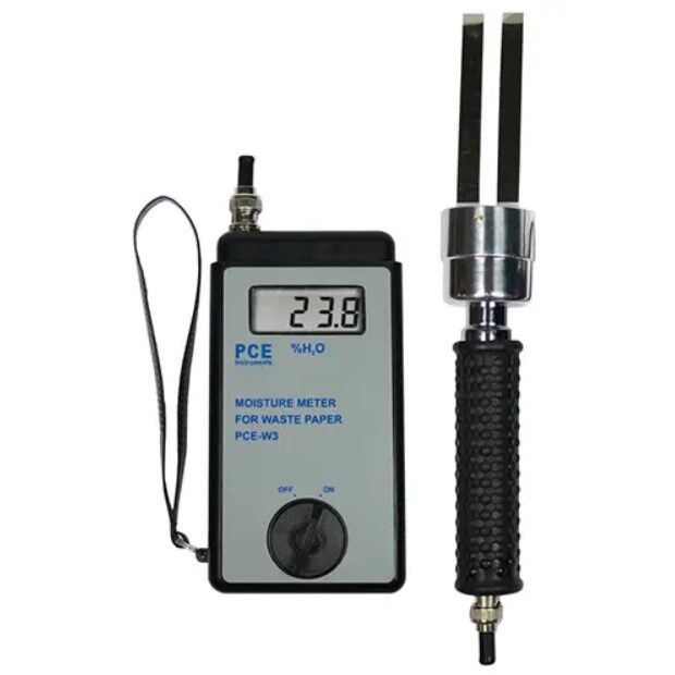 PCE Instruments PCE-W3 Professionelles feuchtigkeitsmessgerät für materialien mit robuster sonde, kalibriert nach UNI ES ISO 9001