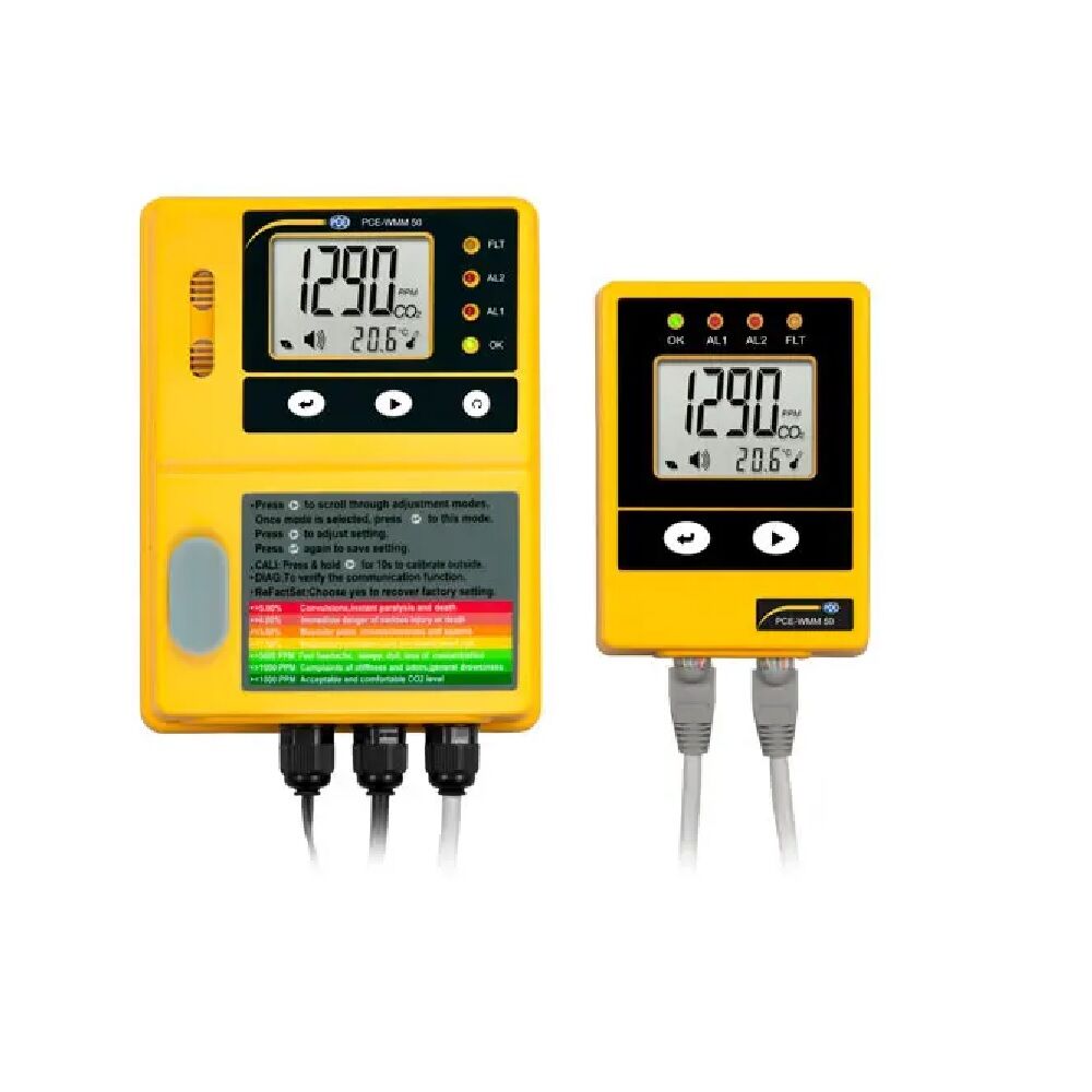 PCE Intruments PCE-WMM 50 Gasmessgerät fuer CO2 mit  2 einstellbare Alarmschwellen und 4-stellige Digitalanzeige