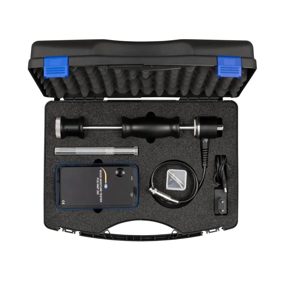 PCE Instruments PCE-WMT 200 Bluetooth Feuchtemessgerät mit Rammelektrode - für 44 verschiedene Holzarten