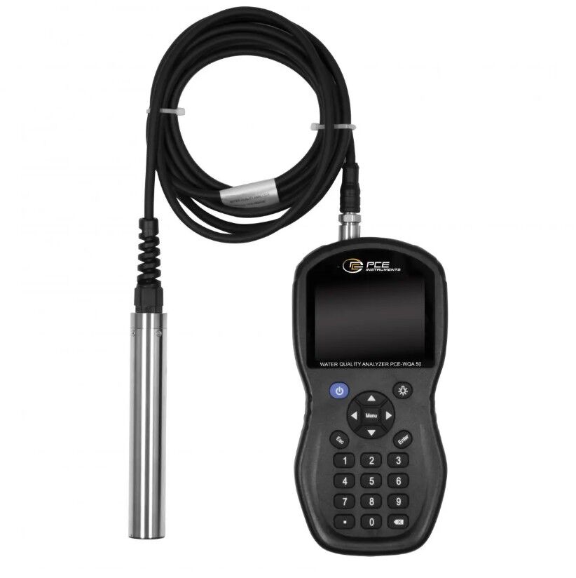 PCE Instruments PCE-WQA 50 Präzises Trübungsmessgerät mit Streulichttechnologie, Schutzart IP67 für das Gehäuse, IP68-Sensor, Messbereich von 0.1 bis 1000 NTU