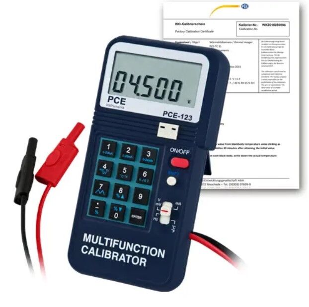 PCE Intruments PCE-123-ICA Multimetro con indicatore del valore nominale per simulazioni e misura di segnali elettrici, frequenza e temperatura