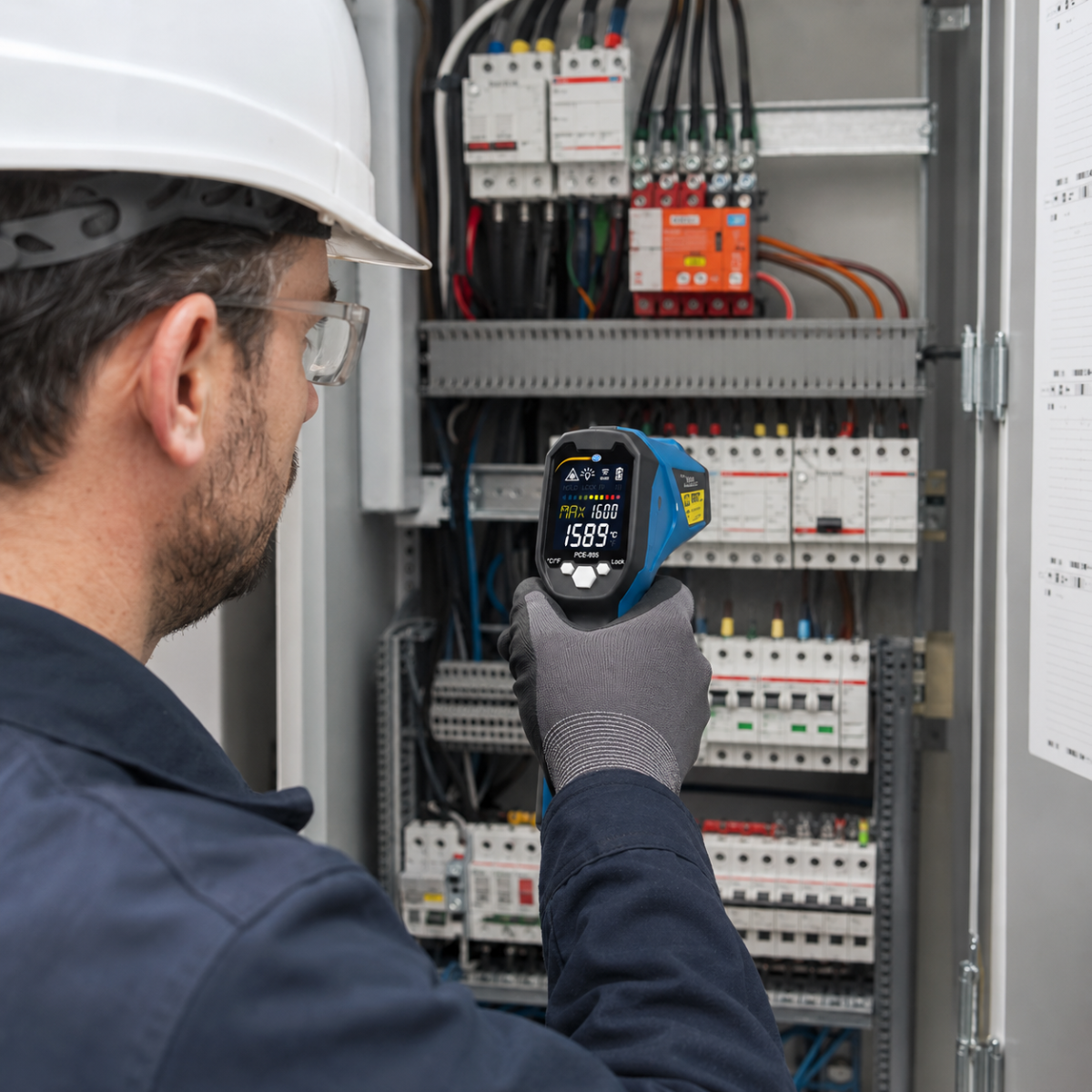 PCE Instruments PCE-895 Termometro a infrarossi professionale fino a 1600 °C, con termocoppia tipo K, USB e datalogger
