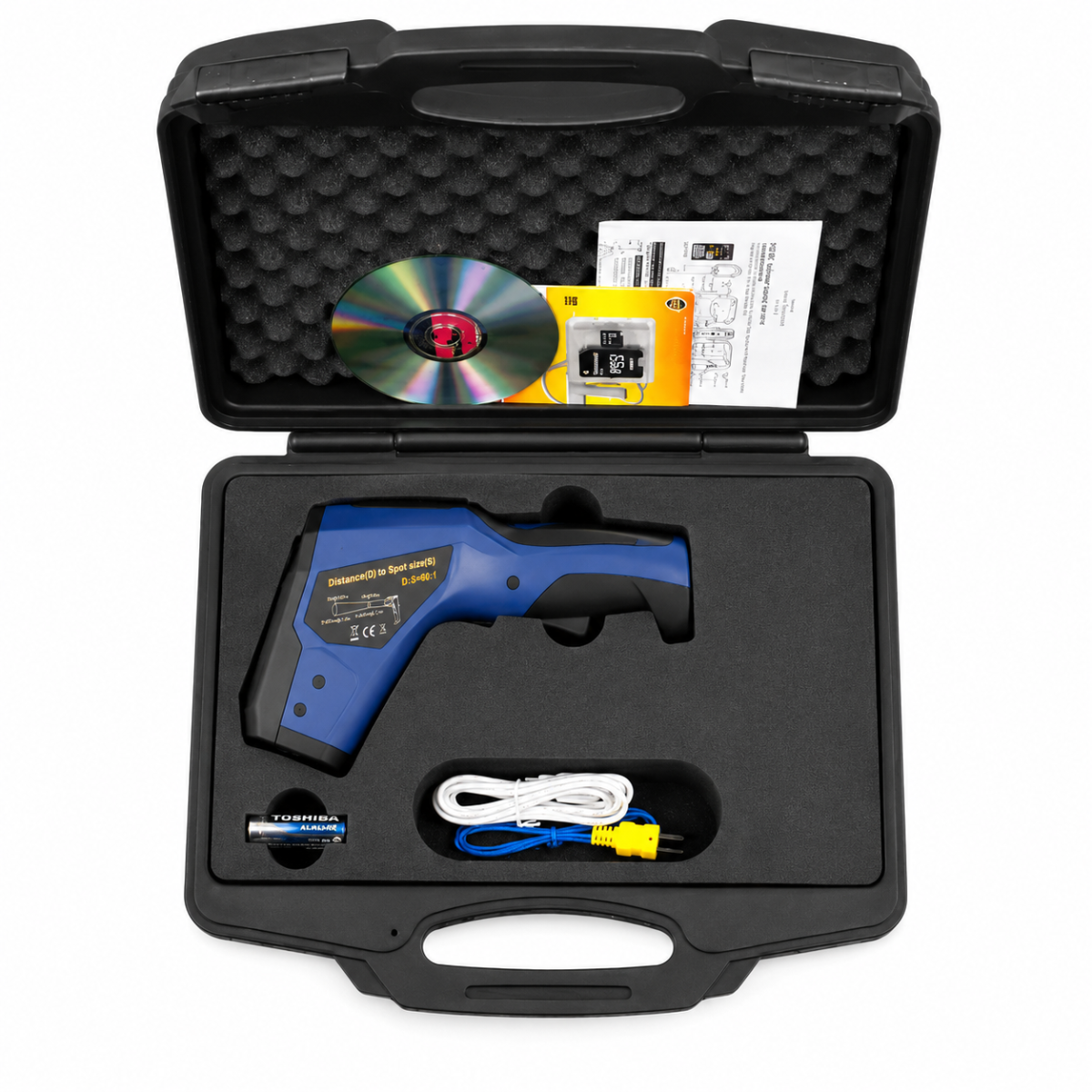 PCE Instruments PCE-895-ICA Termometro a infrarossi professionale fino a 1600 °C, con termocoppia tipo K, USB e datalogger, Cerificato ISO per IR incluso
