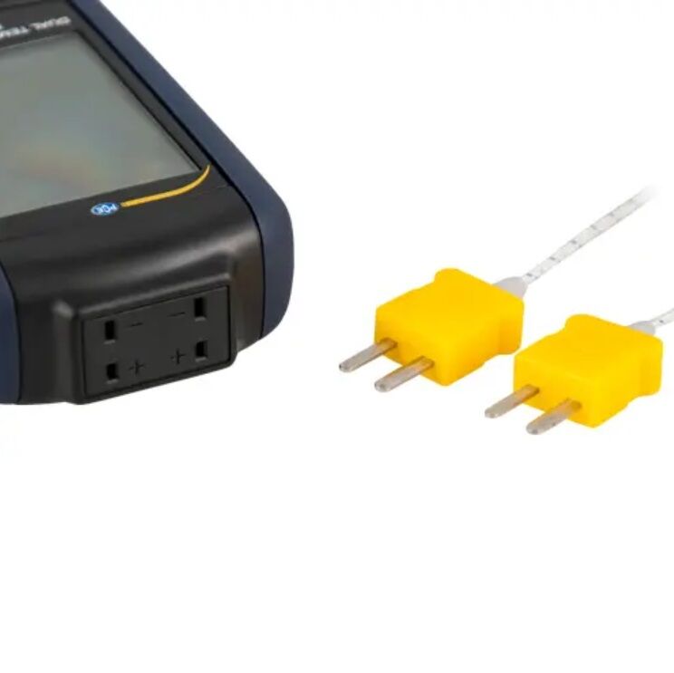 PCE Instruments Termometro digitale a contatto PCE-T312N con doppio canale T1/T2 per termocoppie K e J, funzione differenziale e display retroilluminato