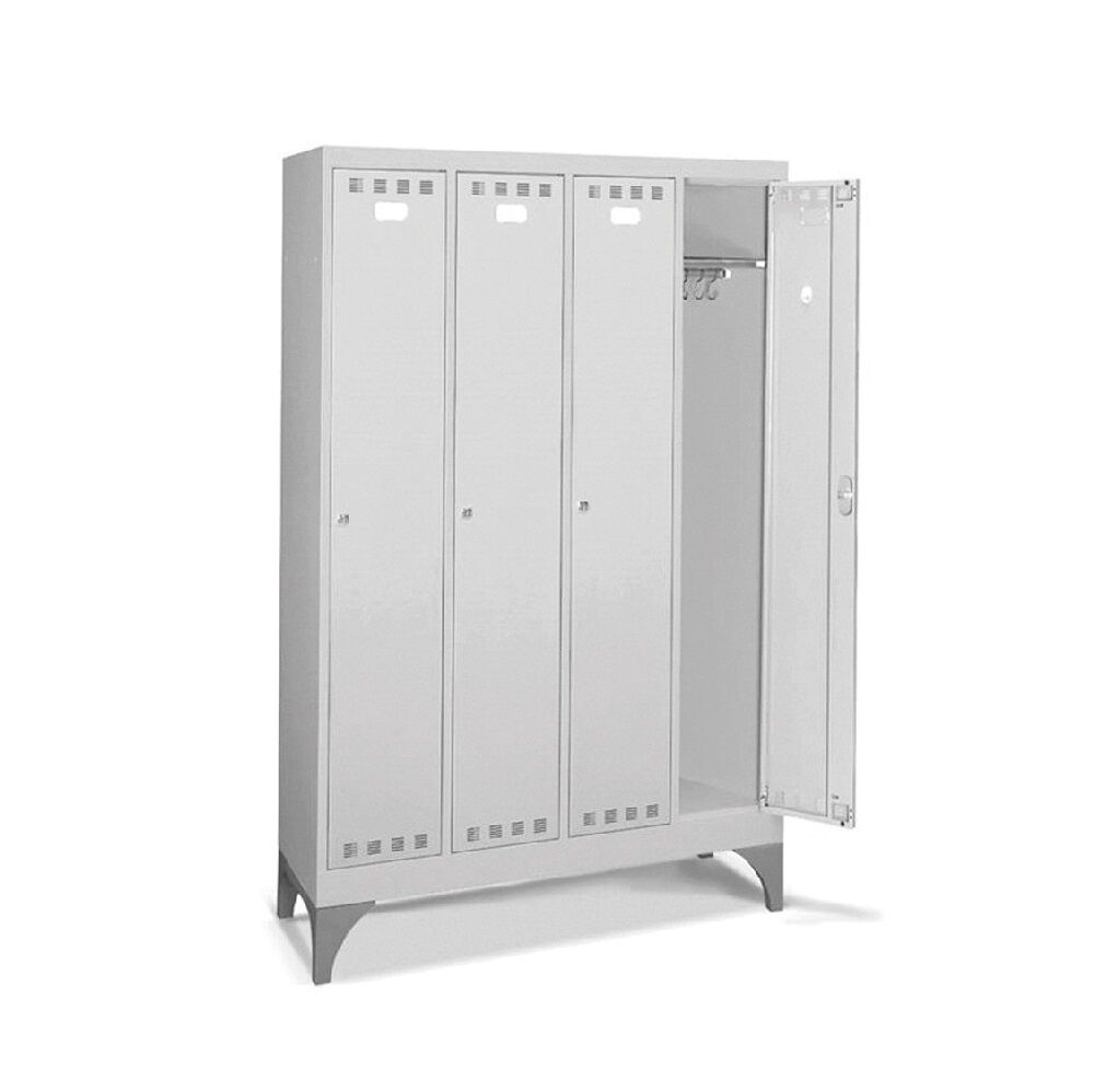 Fami PERFOMAN01 Metal cabinet with 4-compartment and feet for changing room - Measure 1195x502x1950mm