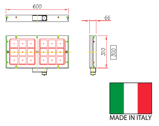ROEHM ITALIA 542530 Piano magnetico per fresatura polo 70 altezza 66mm 600x310mm Forza totale 14.040 Kgf