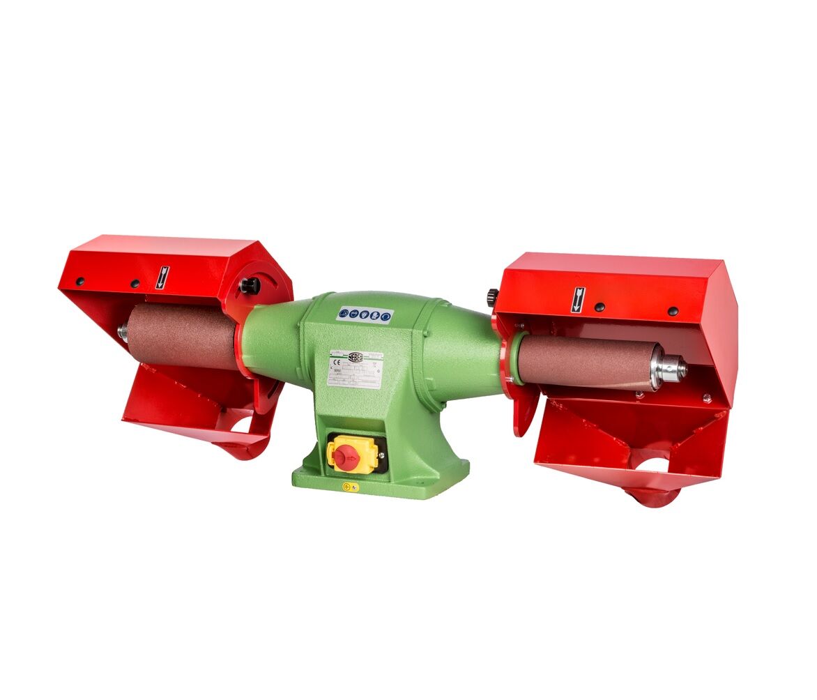 NEBES Elettromeccanica PR-2 Pneumatic rubber rolls Sander-Polisher machine for Wood, Cast Iron body, 2800 RPM, 400V three-phase induction motor - Arrangement for rollers Ø70-100-140x200mm