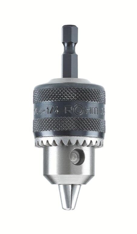 ROHM 368292 Selbstspannfutter mit sechskantschaft und zahnstangenmechanismus für bohrer mit einem durchmesser von 0.5 bis 6.5 mm, modell PRIMA-L, sechskantaufnahme, für schlagbohrmaschinen