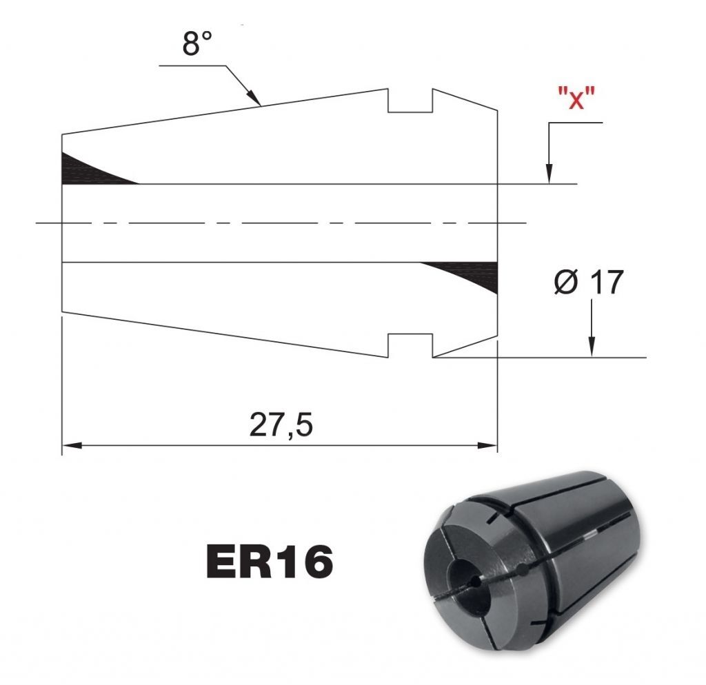 426E PRT TOOLS Spannzangen ER16 luftdicht zum Spannen werkzeuge mit zylindrische Schaft DIN 6499/B