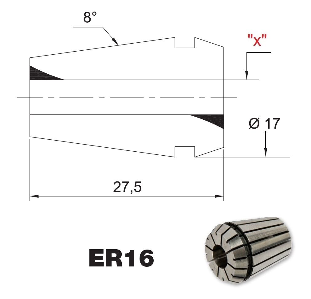 Pinze ER16 standard DIN 6499/B