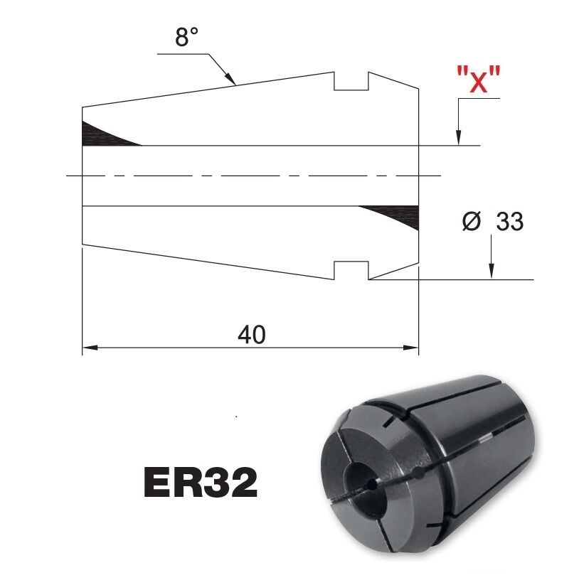 Spannzange ER32 Luftdicht DIN 6499/B
