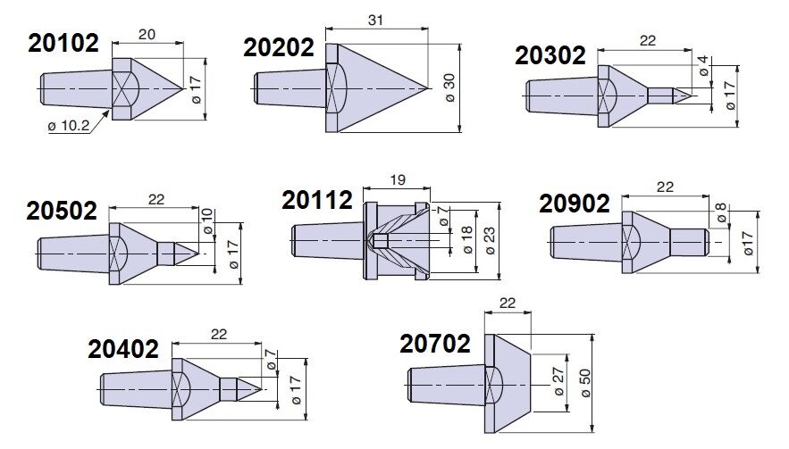 PTM20002 Nuova PTM meccanica cuspidi  cono morse CM2 per contropunte CNR - CNL - CNS