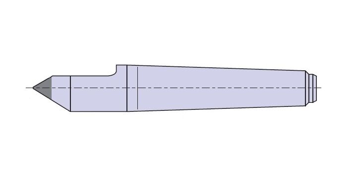 PTM3040-80 Nuova PTM Contropunte TAGLIATE per rettifica con inserto in HM, cono morse 1-2-3-4-5-6
