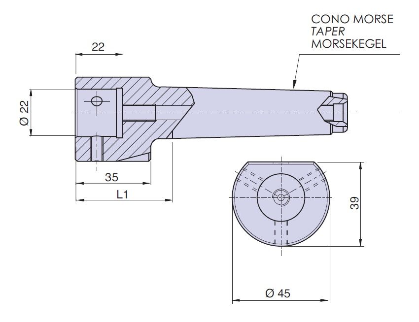 PTM501000 Nuova PTM  Extra wear-resistant dead center body MT 3-4-5