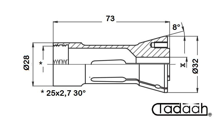 Q0002800 Greifer Zange für Abgreifspindel CNC Gildemeister GM20, Tornos MULTI-DECO 20 - Bajonettangriff