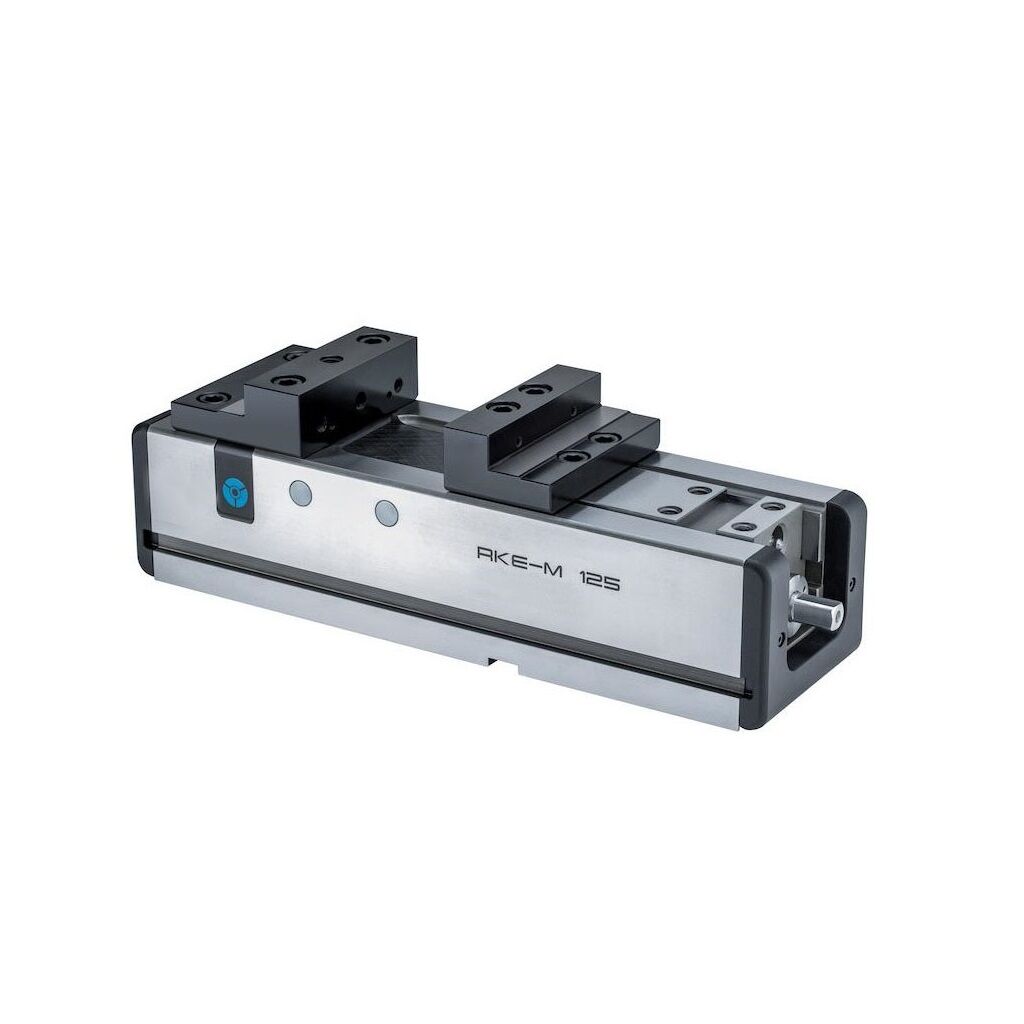 182138 Vice Röhm RKE-M with mechanical manual locking and mechanical clamping force multiplier, without power transmitter -  Jaw width 125mm
