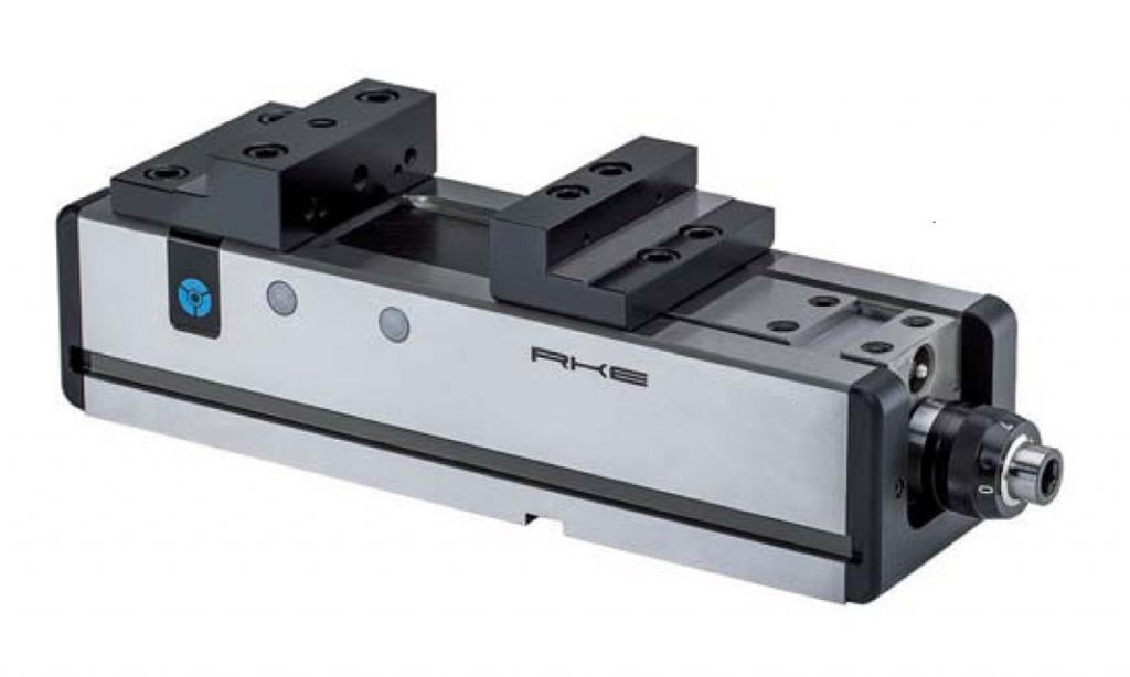 Vice Röhm RKE, width of jaw 92, with mechanical-hydraulic manual locking and power transmitter 