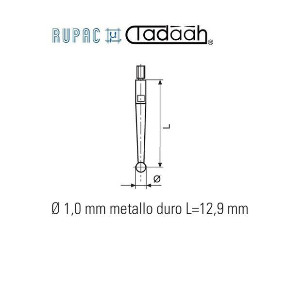 1500049 Probing tip Ø 1,0 mm carbide tip, Length=12,9