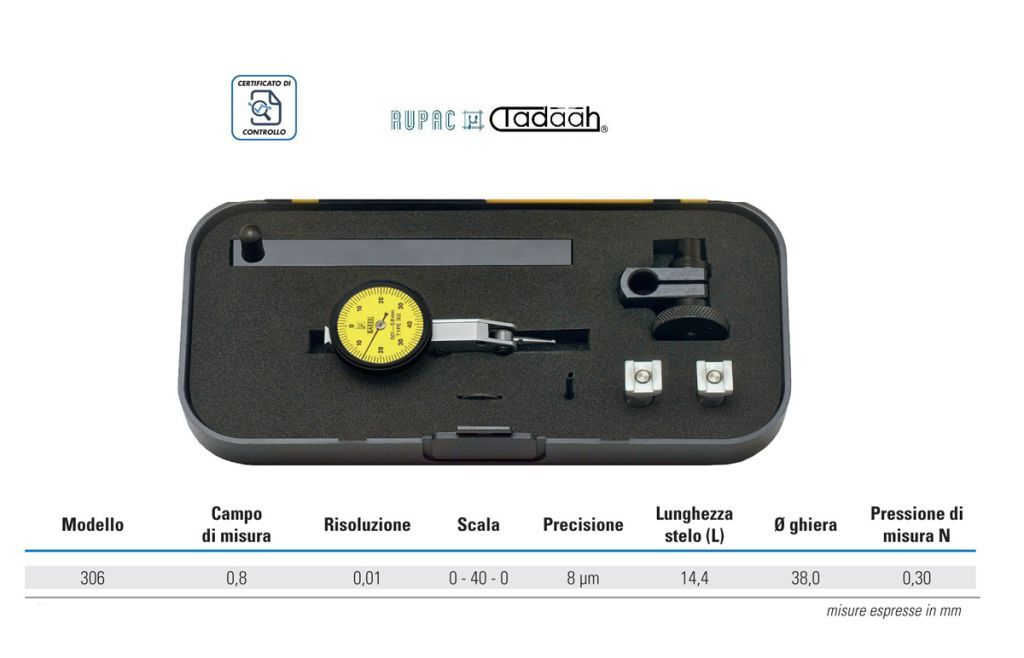 2550312 Set tastatore con accessori, modello 306.