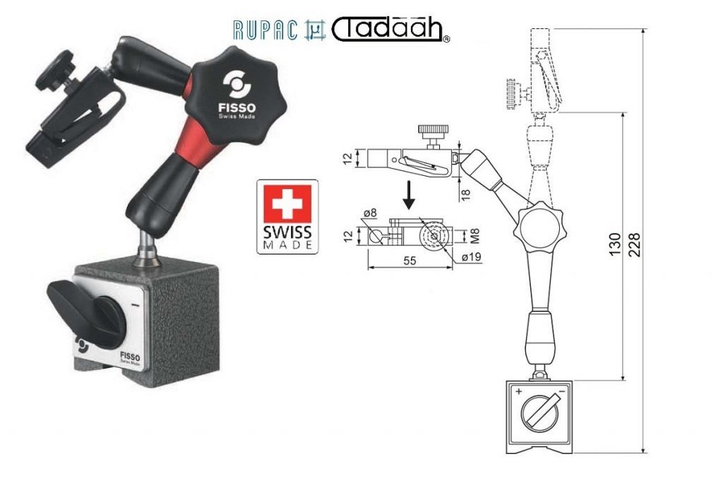 2005013 Supporto magnetico fisso "μ-Line Layer" Serie MicroMet PLUS