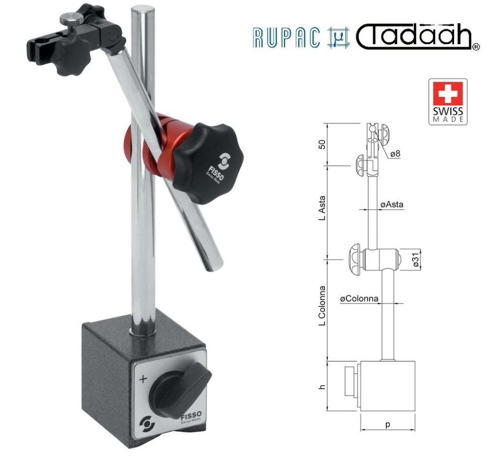  Supporto magnetico fisso "Base-Line" Serie MicroMet PLUS