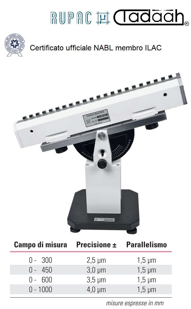 Master di controllo per misure lineari, Serie MicroMet PLUS, Campione a passi fissi “Checkmaster”
