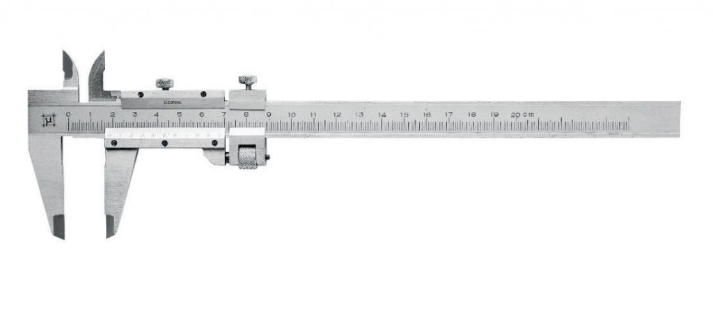 2312001 Calibro a corsoio da officina Serie BluLine con becchi per interni -  Campo di misura 0-200mm - Precisione ± 0,05 - Risoluzione 0,02