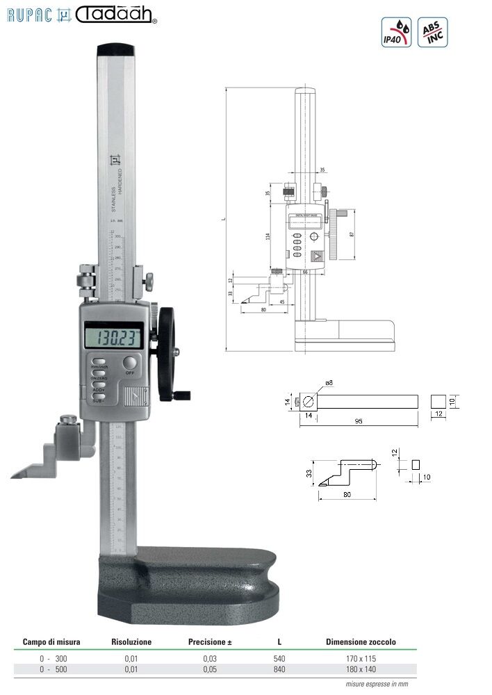 Truschini digitali Serie Digitronic con regolazione micrometrica fine