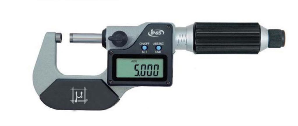 RUPAC 2390050 Millesimal digital external micrometer Digitronic with rapid feed 2mm/turn, IP65 - Measuring range 25-50mm