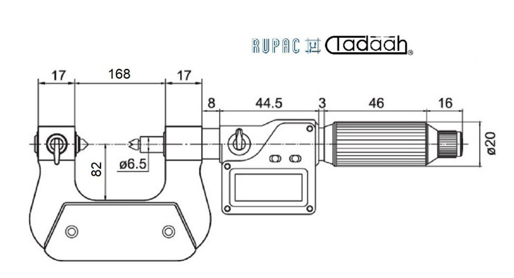 2394152 Micrometro millesimale Digitale per filettature Serie Digitronic con avanzamento rapido, IP65, stelo non rotante campo di misura 125-150mm con capruggini