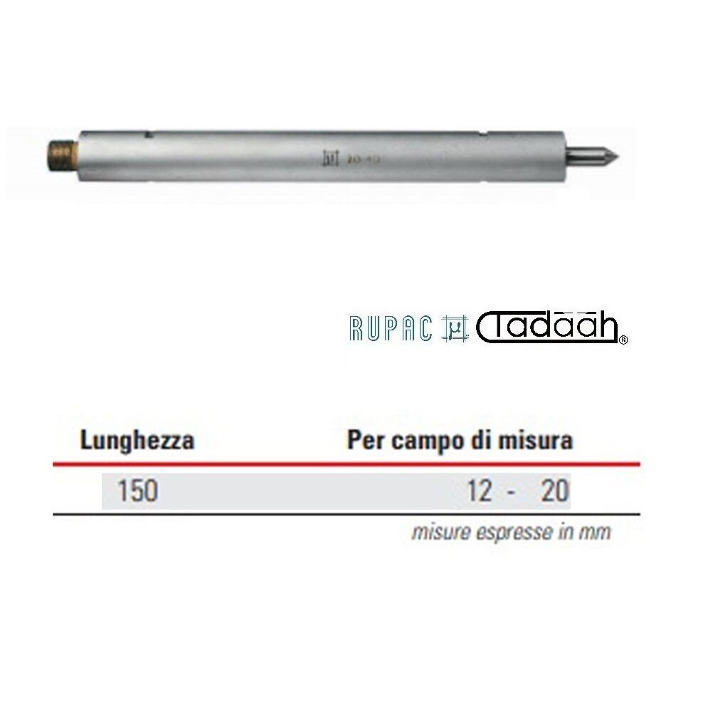 Extension for mechanical micrometers MicroMet series, length 150 mm for measuring range 12-20 mm