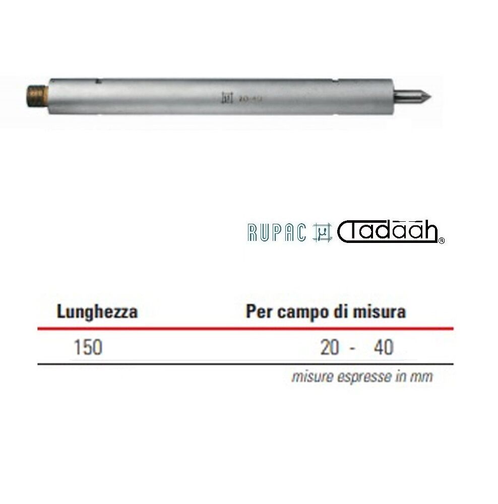 Verlängerung für mechanik Messschrauben Serie MicroMet, Länge 150 mm für Messbereich 20-40 mm