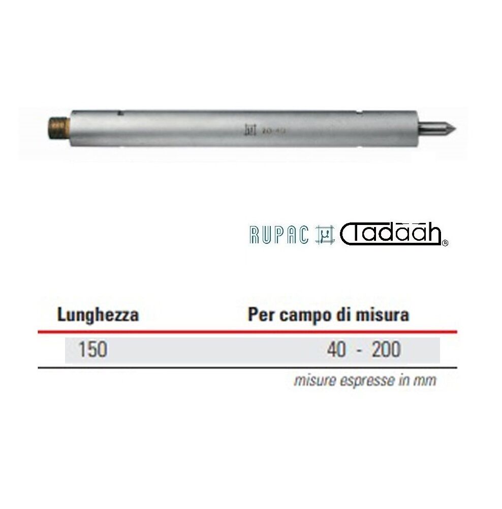 Verlängerung für mechanik Messschrauben Serie MicroMet, Länge 150 mm für Messbereich 40-100 mm