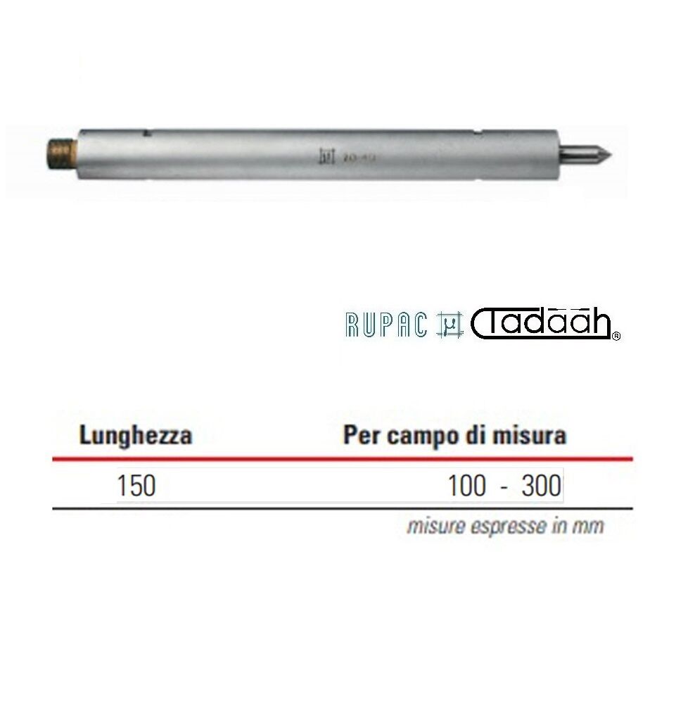 Extension for mechanical micrometers MicroMet series, length 150 mm for measuring range 100-300 mm