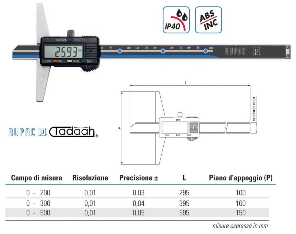 Digitaler Tiefenmesser der Serie Digitronic