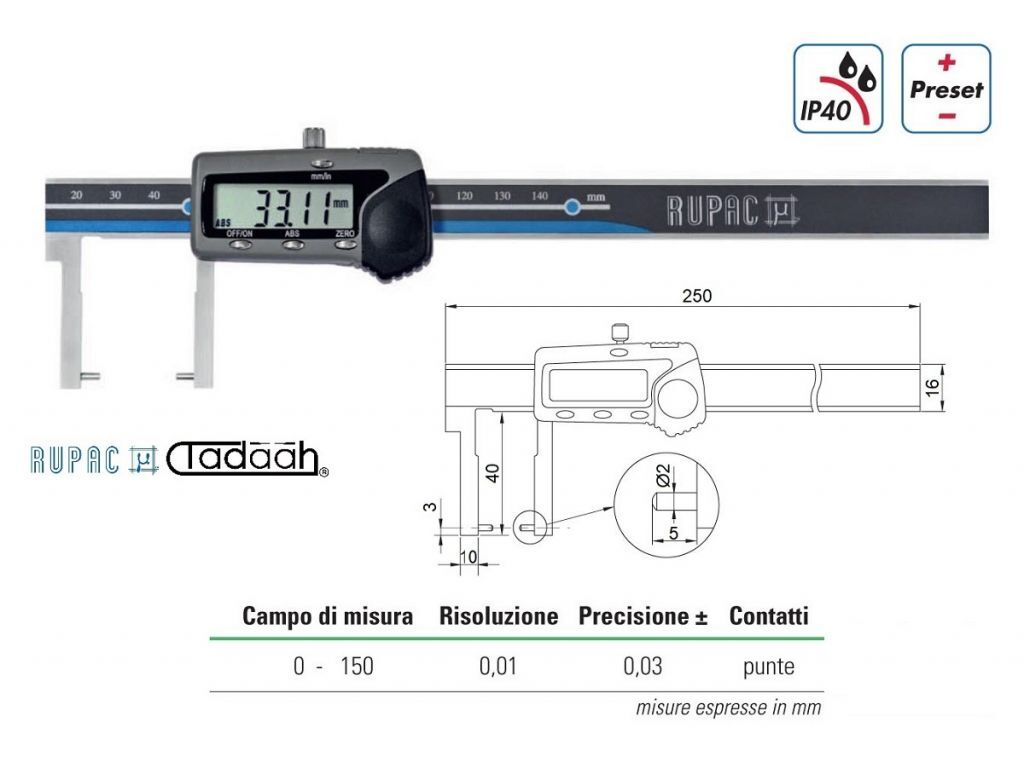 2996154 Digital gauge in special execution Digitronic series, for external grooves with cylindrical contacts