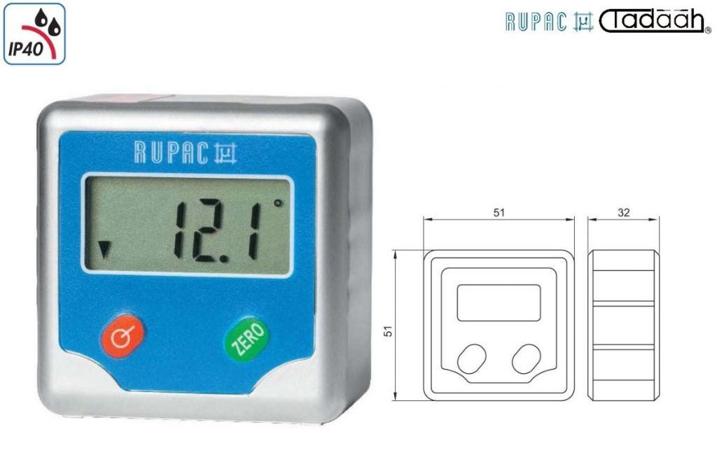 RUPAC 5310500 Clinometro Digitale campo di misura ±180° Serie Digitronic, IP40