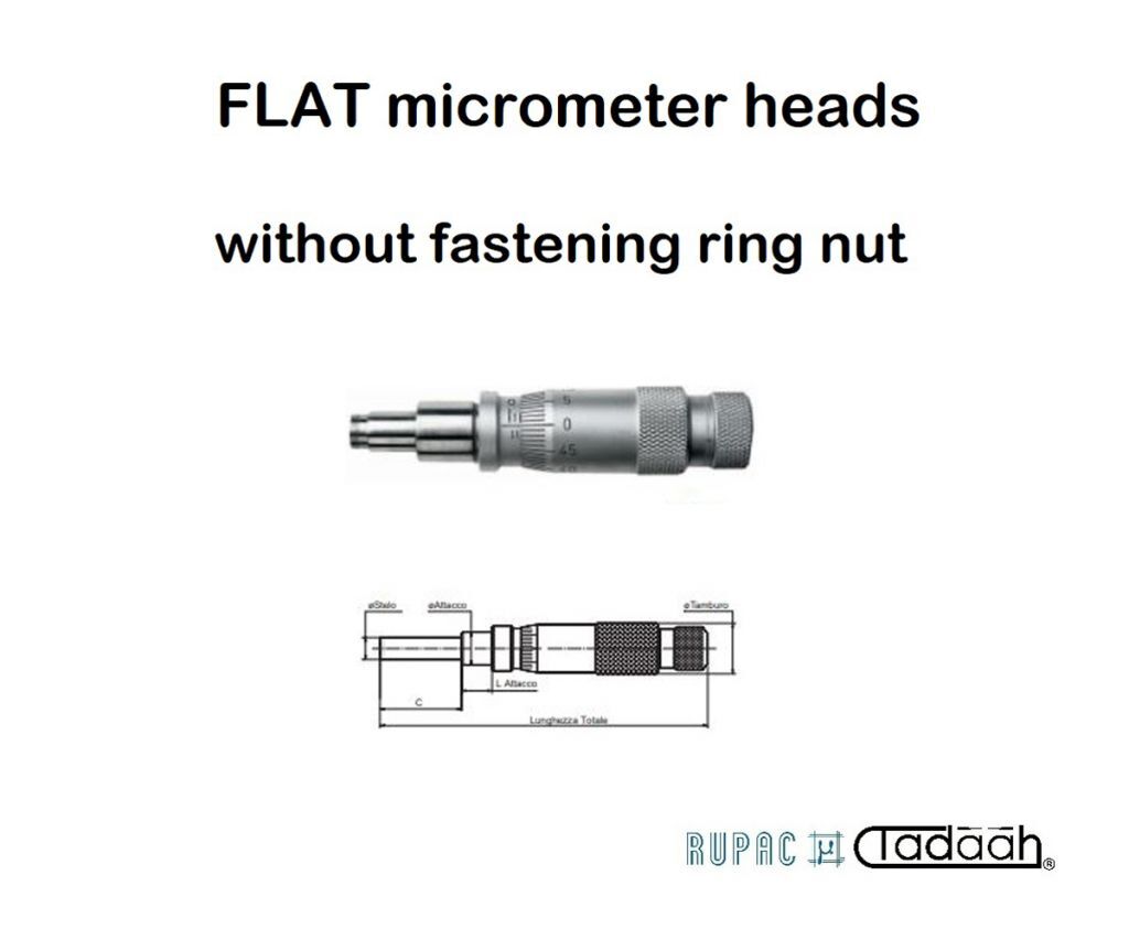Flache Einbaumessschraube Serie MicroMet, ohne Befestigungsringmutter, nicht rotierender Schaft