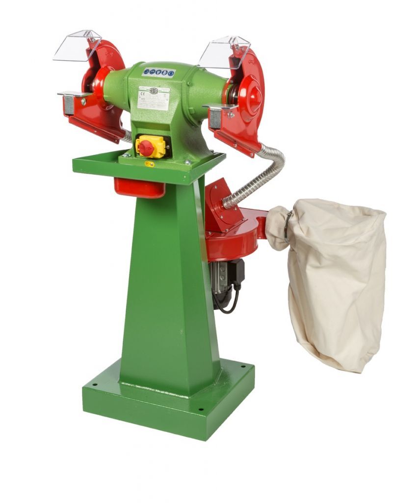 NEBES SA-10 Smerigliatrice industriale in ghisa con impianto di aspirazione - Motore monofase ad induzione 750W per mole 200x25x20 mm