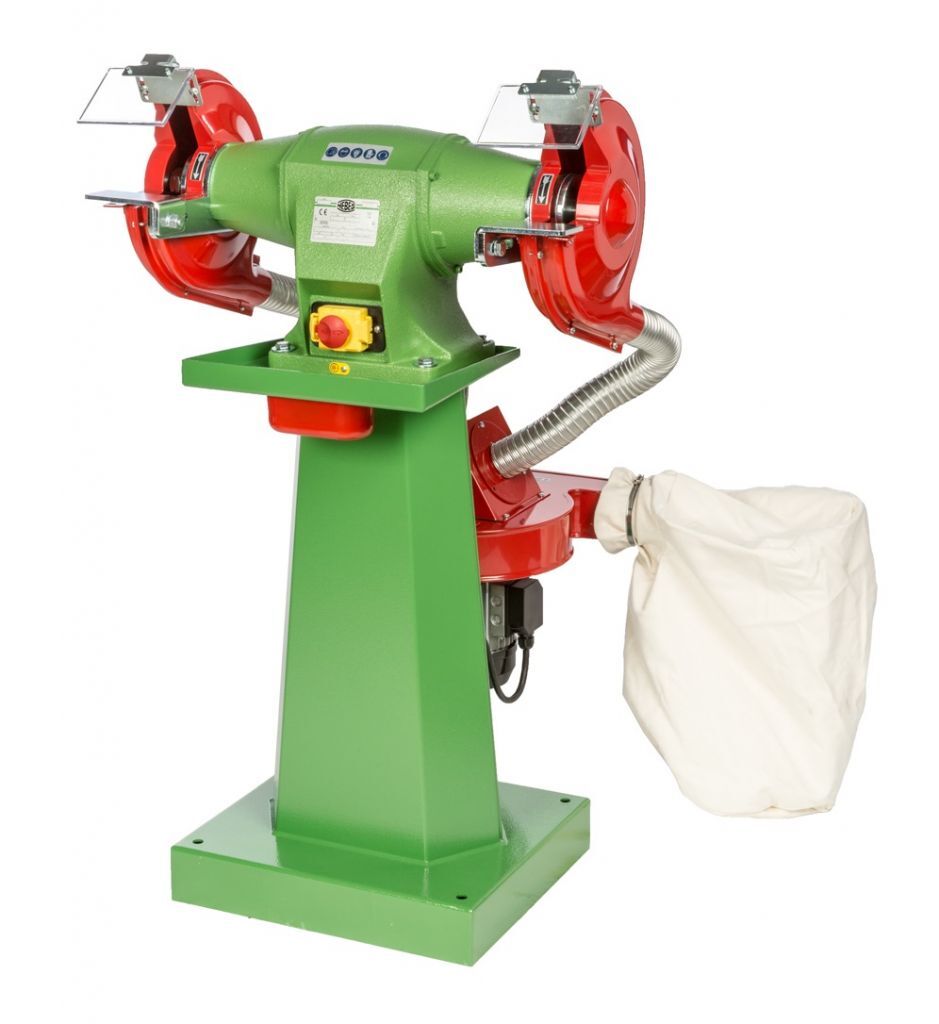 NEBES SA-4 Smerigliatrice industriale a colonna in ghisa con impianto di aspirazione - Motore trifase ad induzione 1500W per mole 250x35x25 mm