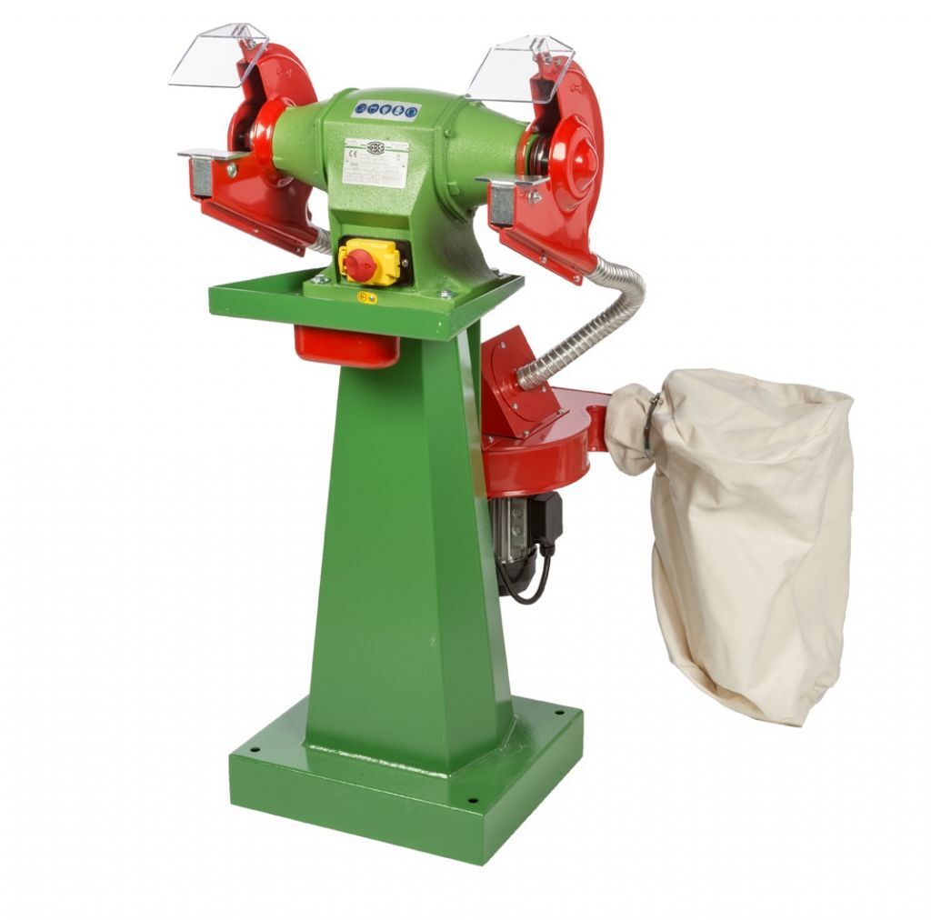NEBES SA-2 Smerigliatrice industriale a colonna in ghisa con impianto di aspirazione - Motore trifase ad induzione 750W per mole 200x25x20 mm