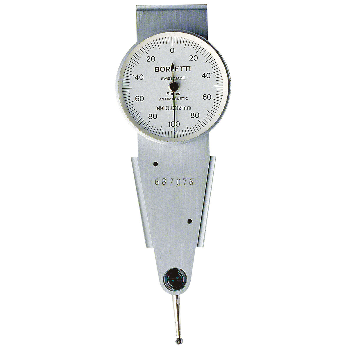 BORLETTI SC627 Comparatore centesimale a tasto orientabile, amagnetico Omnitast extra preciso, campo di misura 0.5mm, risoluzione 0.01mm
