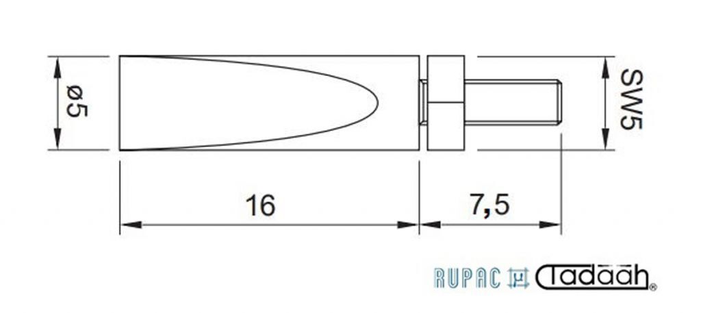 1510007 Accessory for dial gauges and feeler gauges, M2.5 chisel-length ferrule